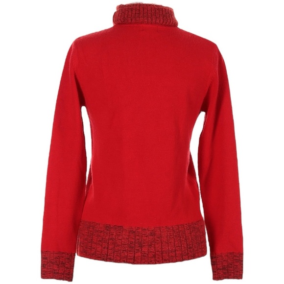 Vintage Y2K Esprit Red Turtleneck 100% Cashmere Cozy Sweater Ski Snow Size S/M - Picture 3 of 7